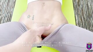 Naive yoga student gets fucked hard after stretching class