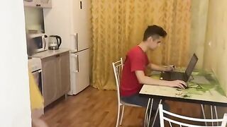 The computer broke down and was repaired by a friend, who also repaired the girl