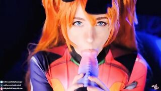 Asuka Langley-Short hair, sexy cosplay - pussy fucked and cum inside