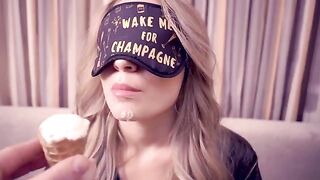 A beautiful woman got lost and was cum in her mouth by a stranger