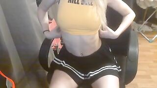 The school girl has a great body and she knows how to use it
