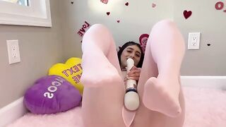 Violet Myers, the real-life hentai girl, indulges in sensual solo play on Valentine's Day