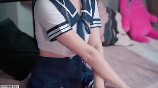Cute schoolgirl Eva Elfie gets fucked and receives creampie