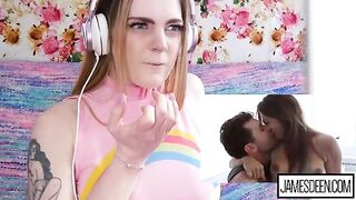 Carly Rae Summers reacts to rough sex compilation with James Deen and Sara Luvv