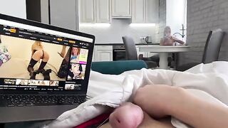 A girl caught me jerking off and offered to help with her mouth and pussy