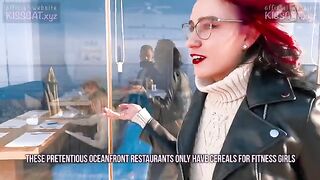 Kiss Cat love Breakfast with Sausage - Outdoor sex with Russian student for cash