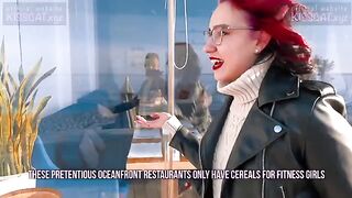 Kiss Cat love Breakfast with Sausage - Outdoor sex with Russian student for cash