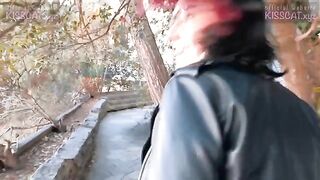 Kiss Cat love Breakfast with Sausage - Outdoor sex with Russian student for cash