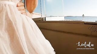 An adventure on the abandoned beach bar with a hot couple