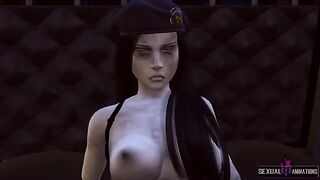 Ada Wong captured by a police zombie girl and fucked in an extreme way