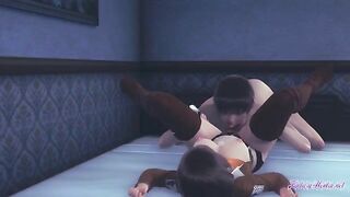 Mikasa fucks and sucks the huge cock of a Titan in this hot hentai video