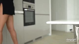 Step mom caught son jerking off and helps him finish fast