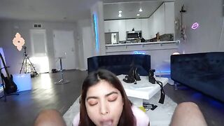 The sexual slut Hazel Heart tries to fit a big cock in her mouth