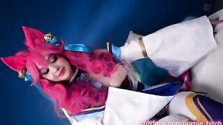 Spirit Blossom Ahri gets her juicy pussy railed and ass gapped in this steamy scene