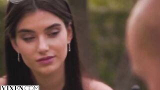 Shy brunette Stefany from VIXEN loses control to intense passion