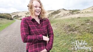 Exhibitionist sex on the Dutch beach with my dildo