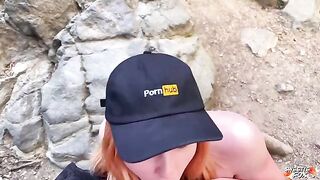 A girl came to a young guy and sucked his dick, then had sex with him outdoors