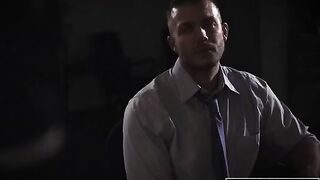 Babe Evelyn Claire fucks with a reporter in the office