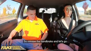 Pervert fake driving school instructor cheats with stunning student