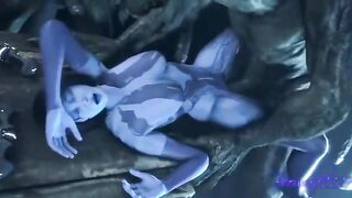 Cortana is being fucked by all the Spartans in this hot scene
