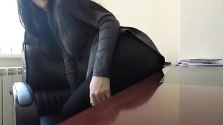Mini Diva got caught masturbating in the office, what a naughty girl!