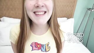 Redhead teen with freckles and red pubic hair gets fucked at casting