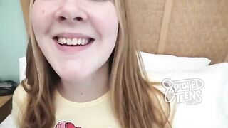 Redhead teen with freckles and red pubic hair gets fucked at casting