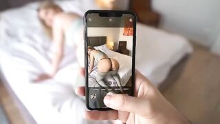 My stepsister distracted me from work and got a huge load in her pussy
