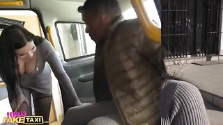 A huge black dick for the big natural boobs of female fake taxi Sofia Lee