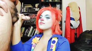 The clown girl is quitting her porn job