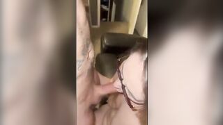 The wife fucks a tattooed guy while the husband is at work