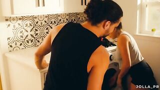 The husband rewarded his wife with passionate sex for completing a household chore