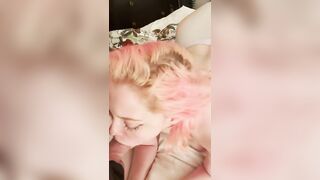 A girl gave her husband a blowjob and he filled her mouth with cum
