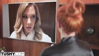 A hot mom, played by the stunning Lauren, handles her daughter's naughty professor in a steamy TUSHY scene