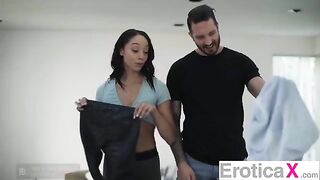 The couple cannot restrain their erotic desires, passionate and beautiful