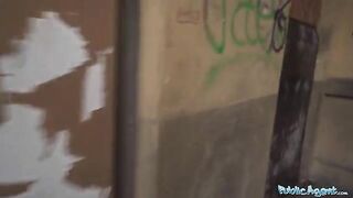 An 18-year-old babe gets fucked in the basement for cash