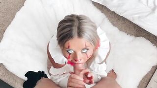 A little crazy girl gave me a blowjob before the Halloween party