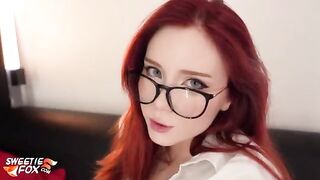 A secretary works hard and lets the boss fuck her ass and pussy