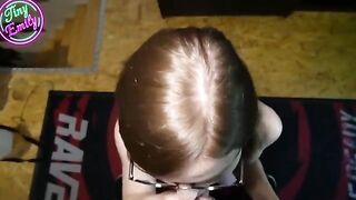 The greedy and perverted student gets her glasses full of cum in a hot POV scene