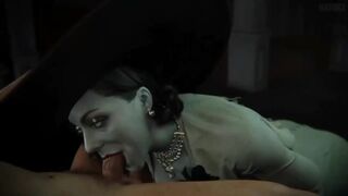 Lady Dimitrescu's 3D animated blowjob scene