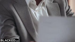 The blonde is obsessed with her best friend's boss and his impressive size