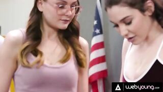 Two girls fuck each other in pussy detention