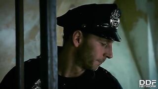 Hot FFM threesome with Rosella Visconti and Kathia Nobili in a police setting