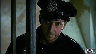 Hot FFM threesome with Rosella Visconti and Kathia Nobili in a police setting