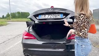 Italian beauty buys a used car and fucks the seller