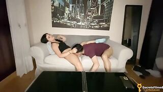 A girl invited a friend to watch a movie, but things got hot and passionate