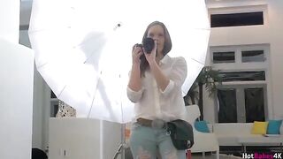 The photographer fucked in the mouth by two girls with hard tongues, including Jenna J Ross