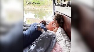 A loving and gentle sex with a stunning brunette in nature, inspired by real passion