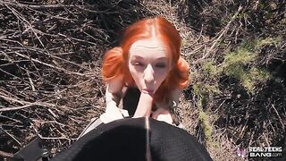 Ginger teen Madi Collins flashed her slim body to get fucked hard