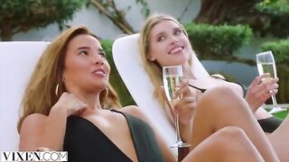 Dream threesome with beautiful girls Agatha, Freya and Lika in 4K quality